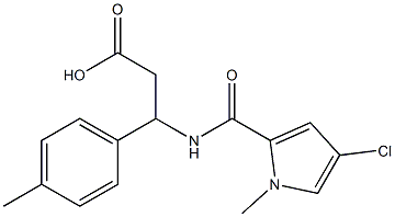 3-{[(4-chloro-1-methyl-1H-pyrrol-2-yl)carbonyl]amino}-3-(4-methylphenyl)propanoic acid Struktur