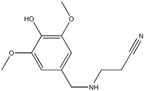 3-{[(4-hydroxy-3,5-dimethoxyphenyl)methyl]amino}propanenitrile Struktur