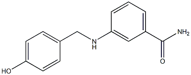 3-{[(4-hydroxyphenyl)methyl]amino}benzamide Struktur