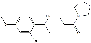 3-{[1-(2-hydroxy-4-methoxyphenyl)ethyl]amino}-1-(pyrrolidin-1-yl)propan-1-one Struktur