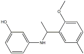 3-{[1-(2-methoxy-5-methylphenyl)ethyl]amino}phenol Struktur