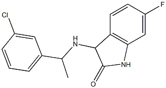 3-{[1-(3-chlorophenyl)ethyl]amino}-6-fluoro-2,3-dihydro-1H-indol-2-one Struktur