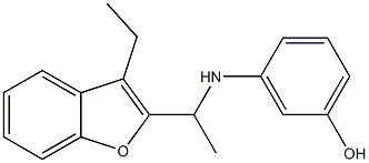 3-{[1-(3-ethyl-1-benzofuran-2-yl)ethyl]amino}phenol Struktur