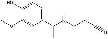 3-{[1-(4-hydroxy-3-methoxyphenyl)ethyl]amino}propanenitrile Struktur