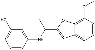 3-{[1-(7-methoxy-1-benzofuran-2-yl)ethyl]amino}phenol Struktur