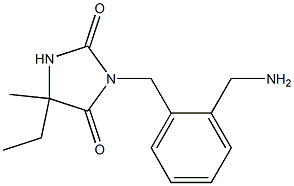 3-{[2-(aminomethyl)phenyl]methyl}-5-ethyl-5-methylimidazolidine-2,4-dione Struktur