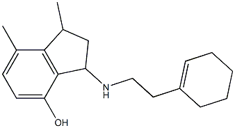 3-{[2-(cyclohex-1-en-1-yl)ethyl]amino}-1,7-dimethyl-2,3-dihydro-1H-inden-4-ol Struktur