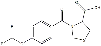 3-{[4-(difluoromethoxy)phenyl]carbonyl}-1,3-thiazolidine-4-carboxylic acid Struktur