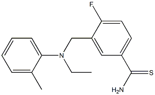 3-{[ethyl(2-methylphenyl)amino]methyl}-4-fluorobenzene-1-carbothioamide Struktur