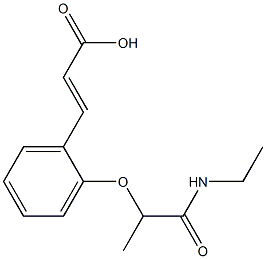 3-{2-[1-(ethylcarbamoyl)ethoxy]phenyl}prop-2-enoic acid Struktur