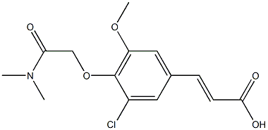 3-{3-chloro-4-[(dimethylcarbamoyl)methoxy]-5-methoxyphenyl}prop-2-enoic acid Struktur