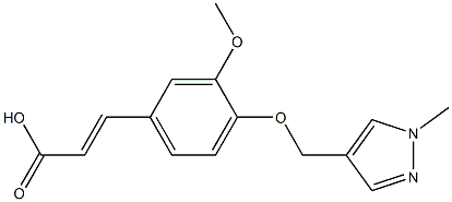 3-{3-methoxy-4-[(1-methyl-1H-pyrazol-4-yl)methoxy]phenyl}prop-2-enoic acid Struktur