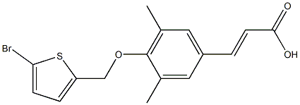 3-{4-[(5-bromothiophen-2-yl)methoxy]-3,5-dimethylphenyl}prop-2-enoic acid Struktur