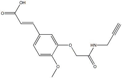 3-{4-methoxy-3-[(prop-2-yn-1-ylcarbamoyl)methoxy]phenyl}prop-2-enoic acid Struktur