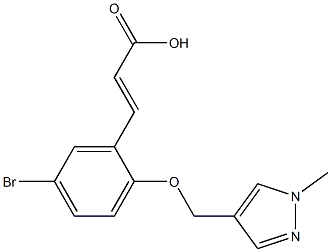 3-{5-bromo-2-[(1-methyl-1H-pyrazol-4-yl)methoxy]phenyl}prop-2-enoic acid Struktur