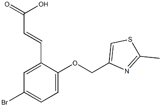 3-{5-bromo-2-[(2-methyl-1,3-thiazol-4-yl)methoxy]phenyl}prop-2-enoic acid Struktur