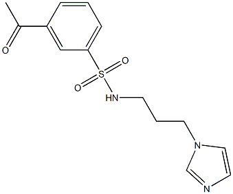 3-acetyl-N-[3-(1H-imidazol-1-yl)propyl]benzene-1-sulfonamide Struktur