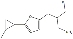 3-amino-2-{[5-(2-methylcyclopropyl)furan-2-yl]methyl}propan-1-ol Struktur