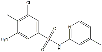 3-amino-5-chloro-4-methyl-N-(4-methylpyridin-2-yl)benzene-1-sulfonamide Struktur