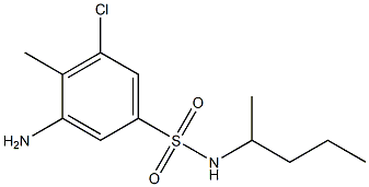 3-amino-5-chloro-4-methyl-N-(pentan-2-yl)benzene-1-sulfonamide Struktur