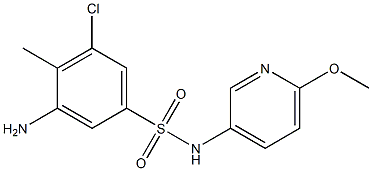 3-amino-5-chloro-N-(6-methoxypyridin-3-yl)-4-methylbenzene-1-sulfonamide Struktur