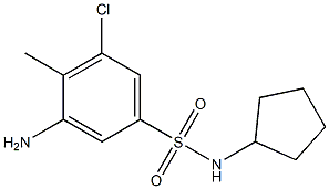 3-amino-5-chloro-N-cyclopentyl-4-methylbenzene-1-sulfonamide Struktur