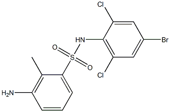 3-amino-N-(4-bromo-2,6-dichlorophenyl)-2-methylbenzene-1-sulfonamide Struktur