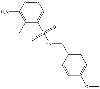 3-amino-N-[(4-methoxyphenyl)methyl]-2-methylbenzene-1-sulfonamide Struktur