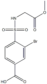 3-bromo-4-[(2-methoxy-2-oxoethyl)sulfamoyl]benzoic acid Struktur