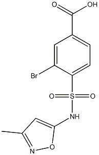 3-bromo-4-[(3-methyl-1,2-oxazol-5-yl)sulfamoyl]benzoic acid Struktur