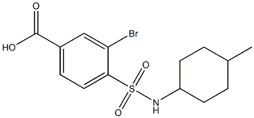 3-bromo-4-[(4-methylcyclohexyl)sulfamoyl]benzoic acid Struktur