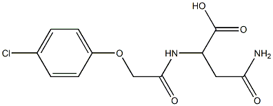 3-carbamoyl-2-[2-(4-chlorophenoxy)acetamido]propanoic acid Struktur