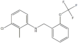 3-chloro-2-methyl-N-{[2-(trifluoromethoxy)phenyl]methyl}aniline Struktur