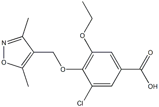 3-chloro-4-[(3,5-dimethylisoxazol-4-yl)methoxy]-5-ethoxybenzoic acid Struktur