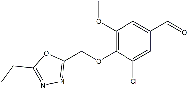 3-chloro-4-[(5-ethyl-1,3,4-oxadiazol-2-yl)methoxy]-5-methoxybenzaldehyde Struktur