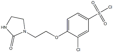 3-chloro-4-[2-(2-oxoimidazolidin-1-yl)ethoxy]benzene-1-sulfonyl chloride Struktur