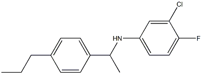 3-chloro-4-fluoro-N-[1-(4-propylphenyl)ethyl]aniline Struktur