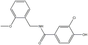 3-chloro-4-hydroxy-N-[(2-methoxyphenyl)methyl]benzamide Struktur