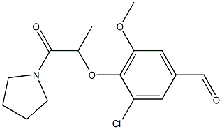 3-chloro-5-methoxy-4-{[1-oxo-1-(pyrrolidin-1-yl)propan-2-yl]oxy}benzaldehyde Struktur