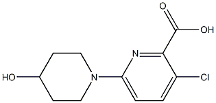 3-chloro-6-(4-hydroxypiperidin-1-yl)pyridine-2-carboxylic acid Struktur