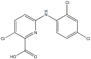 3-chloro-6-[(2,4-dichlorophenyl)amino]pyridine-2-carboxylic acid Struktur