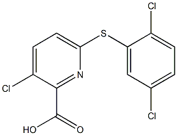 3-chloro-6-[(2,5-dichlorophenyl)sulfanyl]pyridine-2-carboxylic acid Struktur