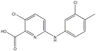 3-chloro-6-[(3-chloro-4-methylphenyl)amino]pyridine-2-carboxylic acid Struktur