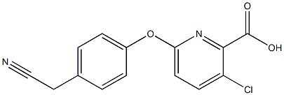 3-chloro-6-[4-(cyanomethyl)phenoxy]pyridine-2-carboxylic acid Struktur