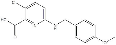 3-chloro-6-{[(4-methoxyphenyl)methyl]amino}pyridine-2-carboxylic acid Struktur