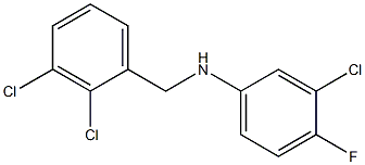 3-chloro-N-[(2,3-dichlorophenyl)methyl]-4-fluoroaniline Struktur