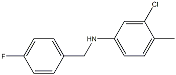 3-chloro-N-[(4-fluorophenyl)methyl]-4-methylaniline Struktur