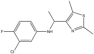 3-chloro-N-[1-(2,5-dimethyl-1,3-thiazol-4-yl)ethyl]-4-fluoroaniline Struktur