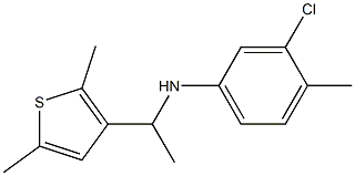 3-chloro-N-[1-(2,5-dimethylthiophen-3-yl)ethyl]-4-methylaniline Struktur