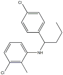 3-chloro-N-[1-(4-chlorophenyl)butyl]-2-methylaniline Struktur